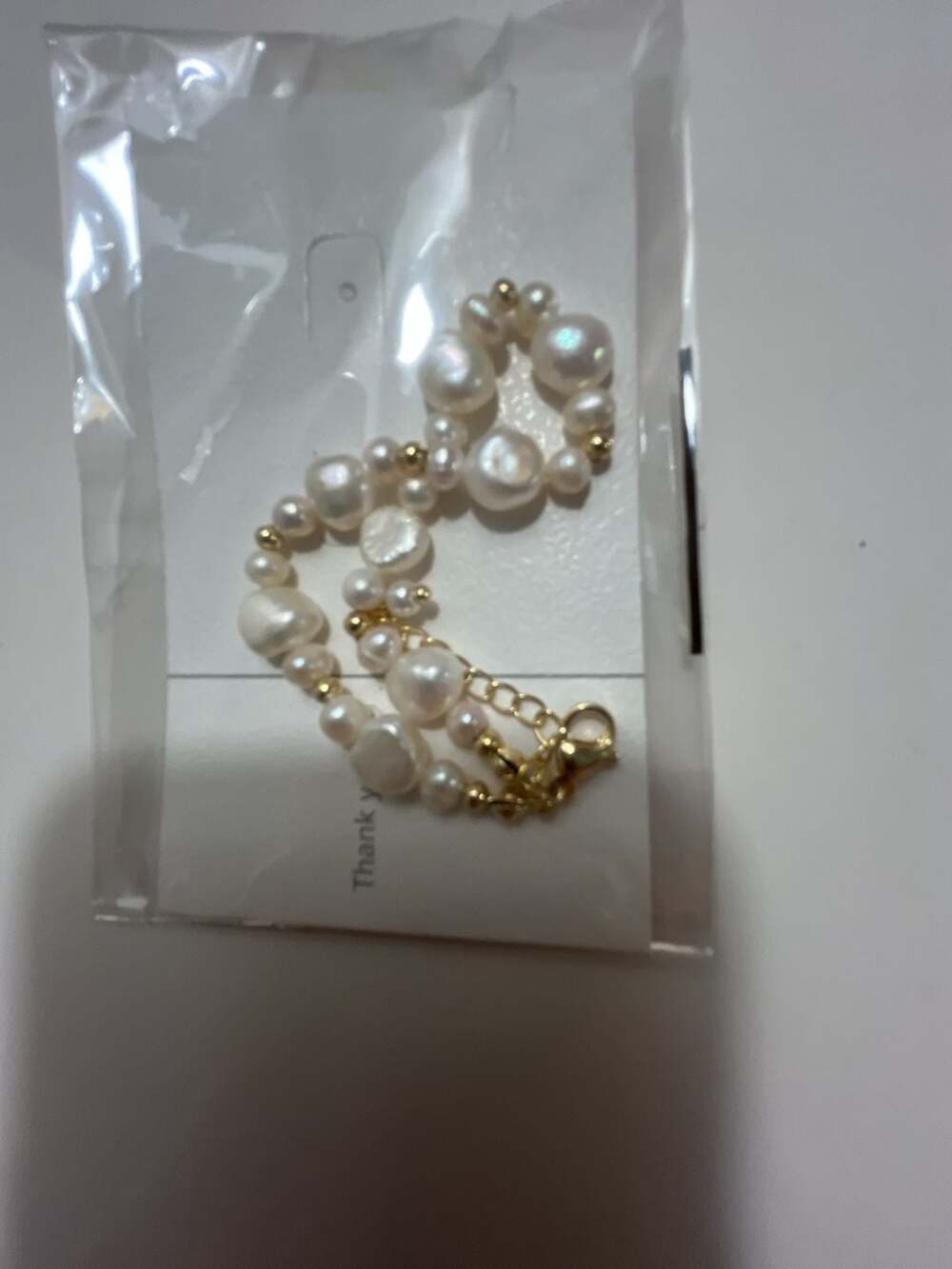 Handmade Baroque Freshwater Pearl and Gold Bead Bracelet